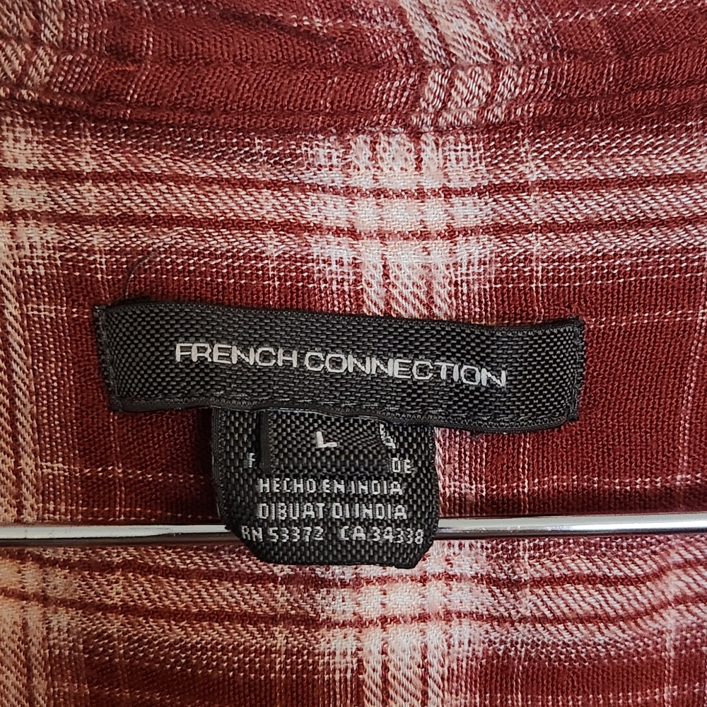 French Connection Burgundy Plaid Shirt - Picture 4 of 5